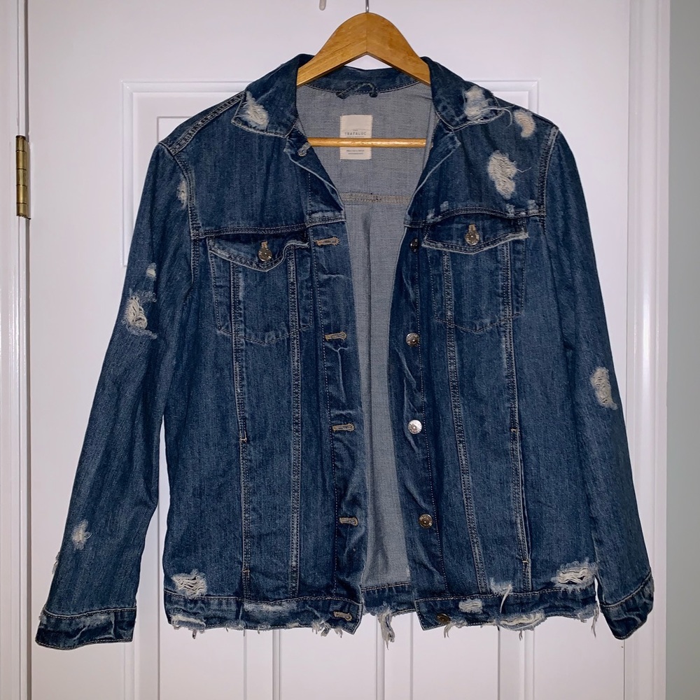 Zara distressed denim jacket